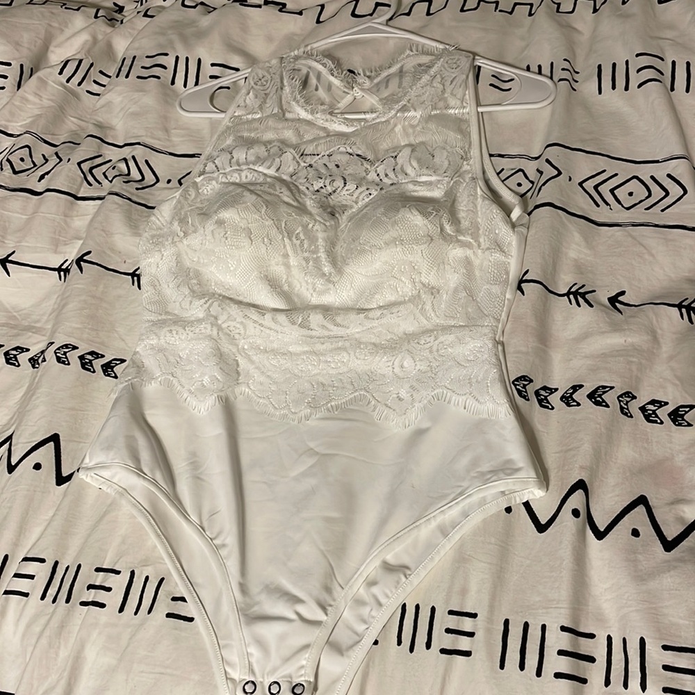 White lace bodysuit